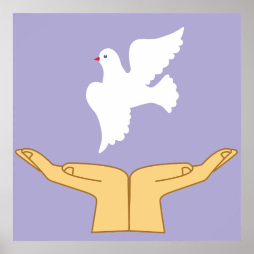 Dove Bird World Peace White Poster