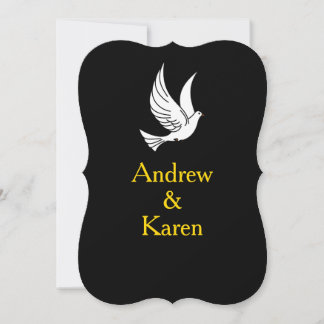 Dove Black & Gold Wedding Invitation