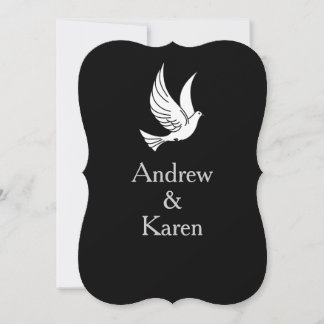 Dove Black & Silver Wedding Invitation