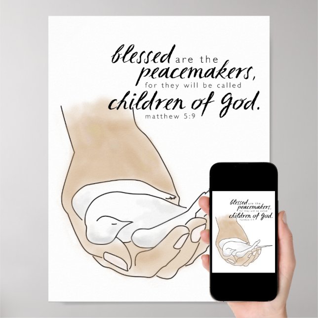 Dove, Blessed are the Peacemakers, Matthew 5:9 Poster