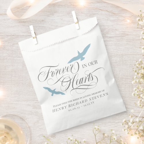 Dove Blue Birds Forever In Our Hearts Bird Seeds Favor Bag