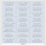 Dove Blue Elegant Script 24 Wedding Guest Address Sticker<br><div class="desc">24 wedding guest address labels for sending out your invitations with dark gray elegant text against dove blue. Add the names in a beautiful,  classic script and the address in an elegant timeless font.</div>