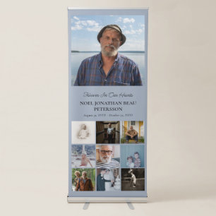 Dove Blue Forever In Our Hearts 10 Photos Memorial Retractable Banner