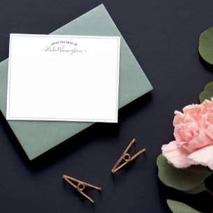 Dove Blue From The Desk Of Name In Script Note Card