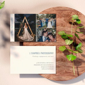 Dove Blue Photo Collage Professional Photographer Business Card