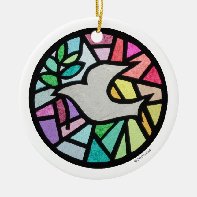 dove ceramic ornament (Front)