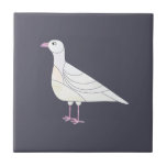 Dove Ceramic Tile<br><div class="desc">A white dove on a dark purple background. Perfect for peaceful bird lovers.  Original art by Nic Squirrell.</div>