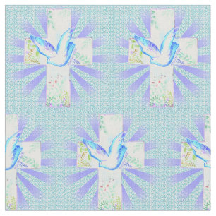Dove Christian Cross  Fabric 
