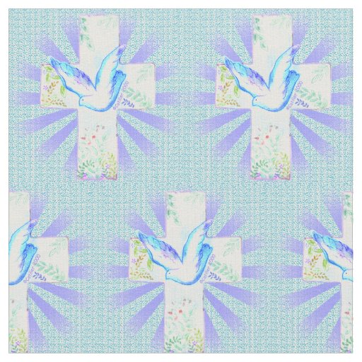 Dove Christian Cross  Fabric 