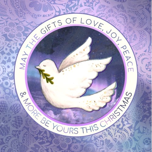 Dove Christmas card with love Joy Peace Greeting