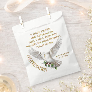 Dove Confirmation Scripture Verse Favor Bag