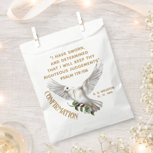 Dove Confirmation Scripture Verse Favor Bag