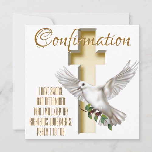Dove Cross Confirmation Card