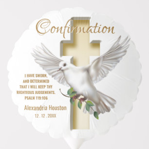 Dove Cross Confirmation Scripture Verse  Balloon