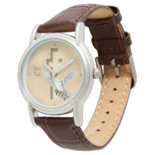 Dove Cross Faux Gold Foil Watch