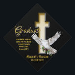 Dove Cross Scripture Graduation Cap Topper<br><div class="desc">Dove with Cross.</div>