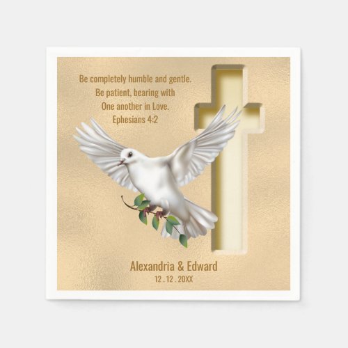 Dove Cross Scripture Verse Ephesians 42 Napkins