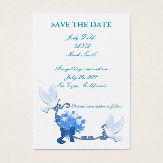 Dove Custom Save The Date Card (Front)