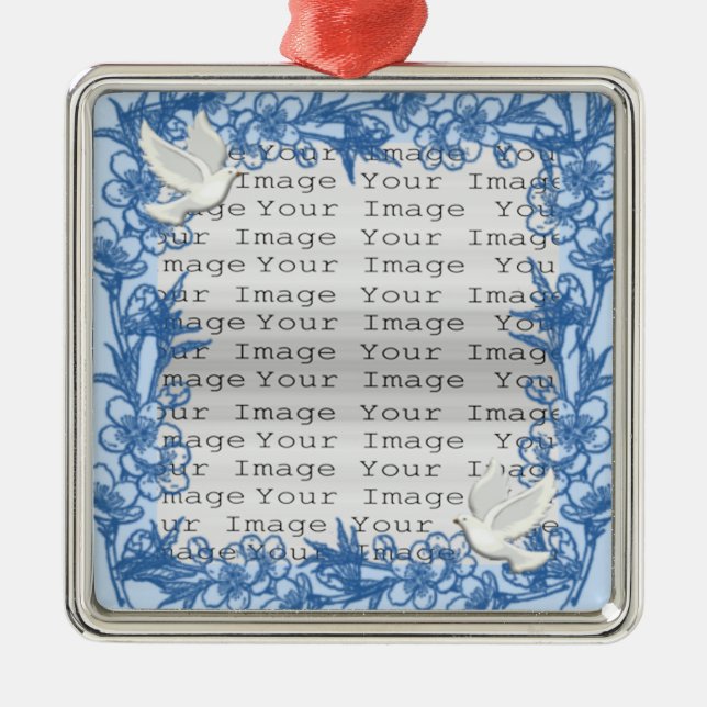 Dove Custom Square Ornament (Front)