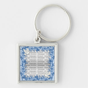 Dove Custom Square Wedding Key Chain