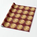 Dove Customize Happy Gold 50th Anniversary Wrapping Paper