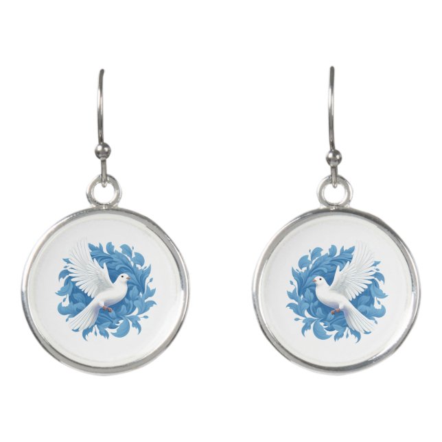 Dove Dangle Earrings (Front)