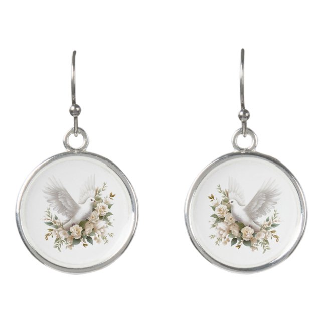 Dove Dangle Earrings (Front)