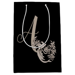 Dove Elegant Monogram Initial A Medium Gift Bag