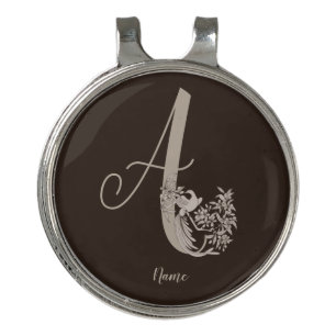 Dove Elegant Monogram Initial A Personalized Golf Hat Clip