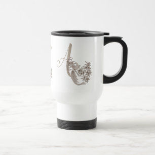 Dove Elegant Monogram Initial A Personalized Travel Mug
