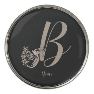 Dove Elegant Monogram Initial B Personalized Golf Ball Marker