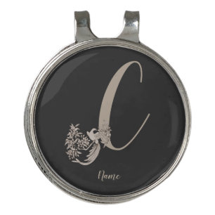 Dove Elegant Monogram Initial C Personalized Golf Hat Clip