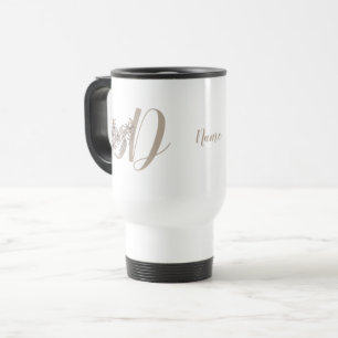 Dove Elegant Monogram Initial D Personalized Travel Mug