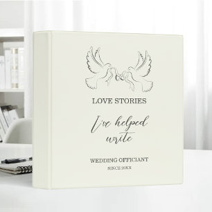 Dove & Engagement Ring Wedding Officiant Journal 3 Ring Binder
