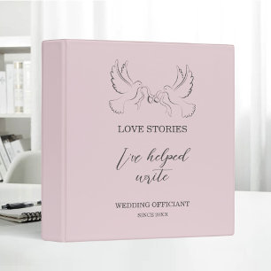 Dove & Engagement Ring Wedding Officiant Journal 3 Ring Binder