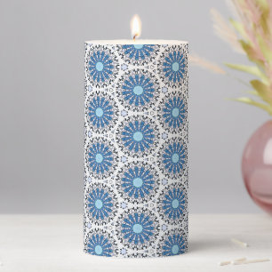 Dove Face Mandala Pillar Candle