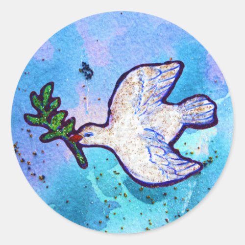 Dove Flying In The Blue Sky Sticker