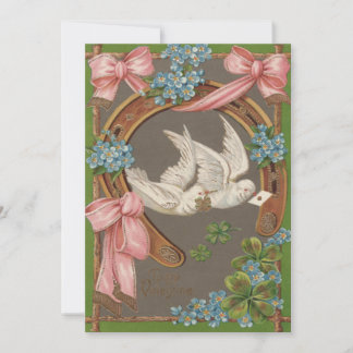 Dove Forget-Me-Not's Horseshoe Wedding Invitation