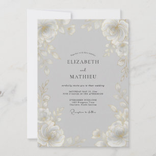 Dove Gray Ethereal Classic Wedding Invitation