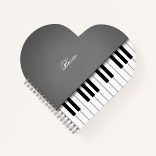 Dove Gray Grand Piano Music Keyboard Custom Notebook