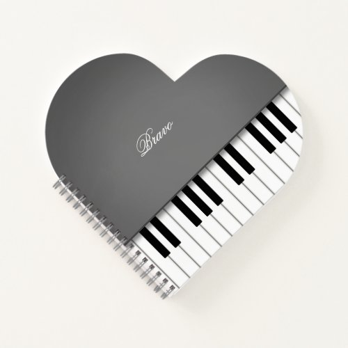Dove Gray Grand Piano Music Keyboard Custom Notebook