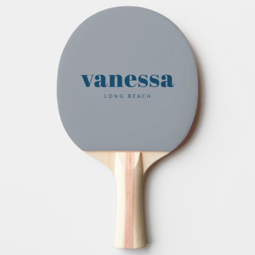 Dove Gray Minimal Modern Classic Name Ping Pong Paddle