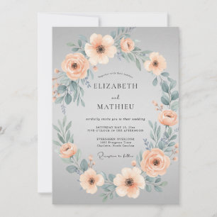 Dove Gray Peaceful Spring Wedding Invitation