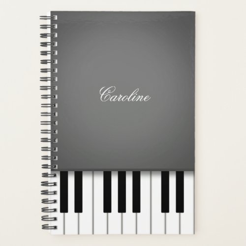 Dove Gray Piano Keyboard Personalized Music Planner