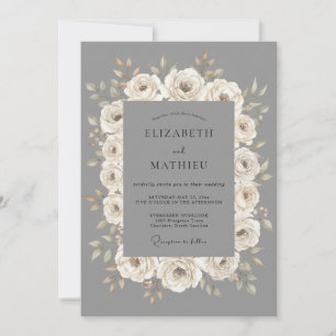 Dove Gray Polished Formal Wedding Invitation