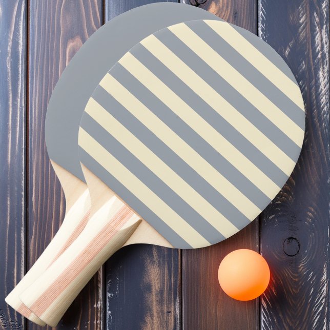 Dove Gray Polo Stripes and Solid Ping Pong Paddle (Creator Uploaded)