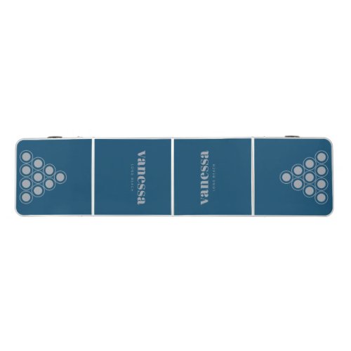 Dove Gray Reverse Minimal Modern Classic Name Beer Pong Table