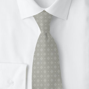 Dove Gray Tribal Motif Neck Tie