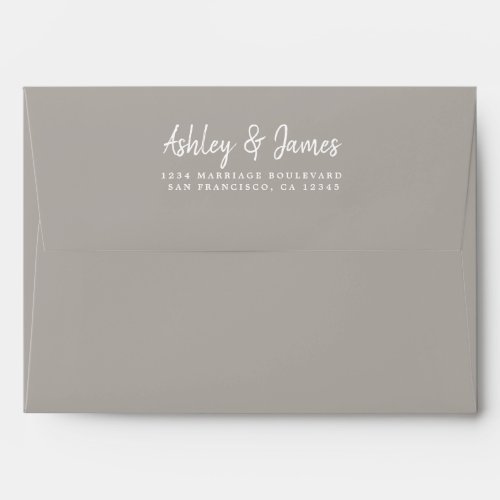 Dove Gray Wedding Return Address Envelope