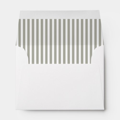 Dove Grey and White Cabana Stripes Envelope
